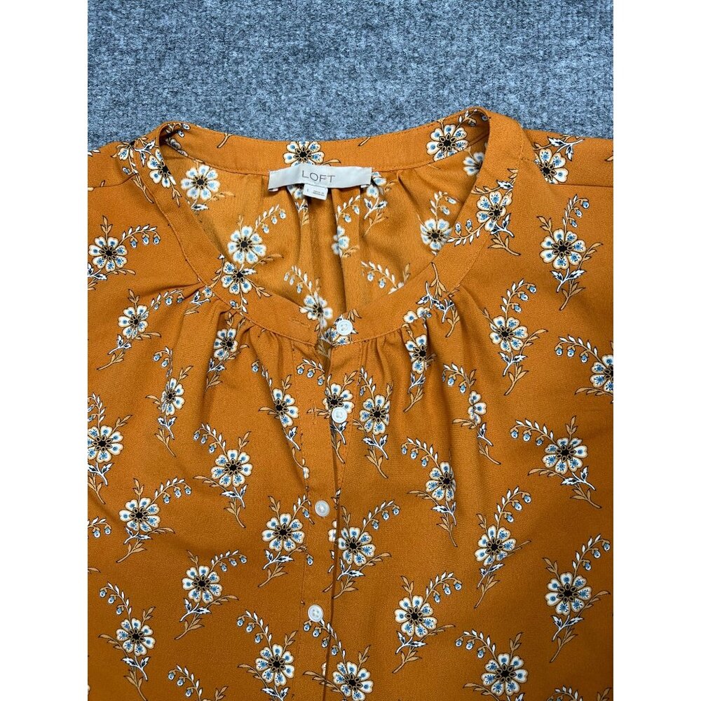 LOFT Women's Floral Print Long Sleeve Mini Dress With tie L fall look